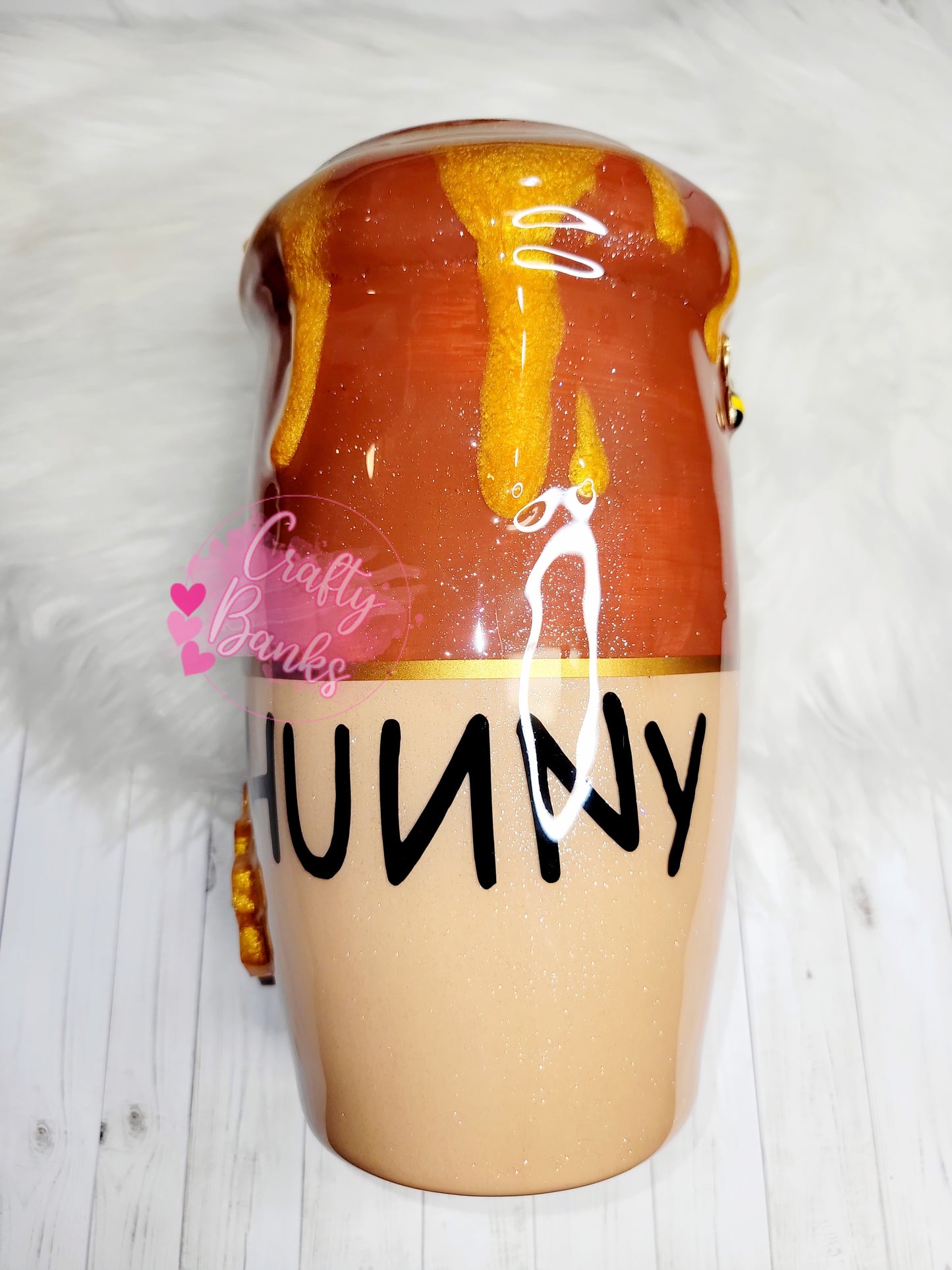 Custom Winnie the Pooh Honey Pot Glittered Drip Tumbler