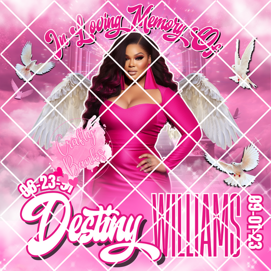 Pink Memorial Canva Editable Design