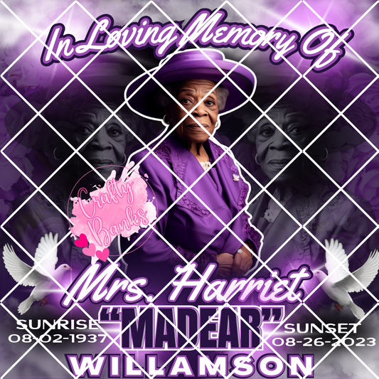 Purple Memorial Canva Editable Design