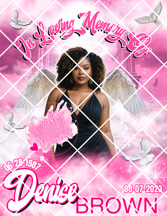 Pink Memorial Canva Editable Design